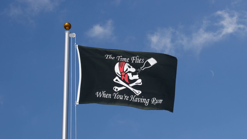 Pirate The Time Flies When You Are Having Fun - 3x5 ft Flag