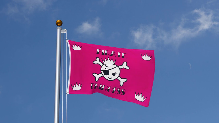 Pirat Piratenprinzessin - Flagge 90 x 150 cm