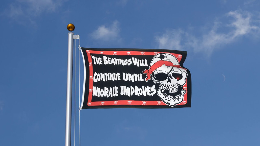 Pirat Beatings will continue - Flagge 90 x 150 cm