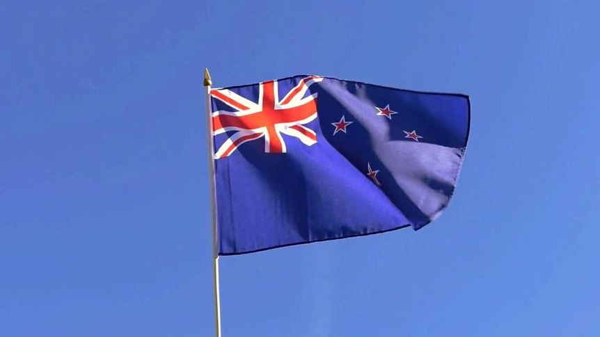 New Zealand - Hand Waving Flag 12x18"