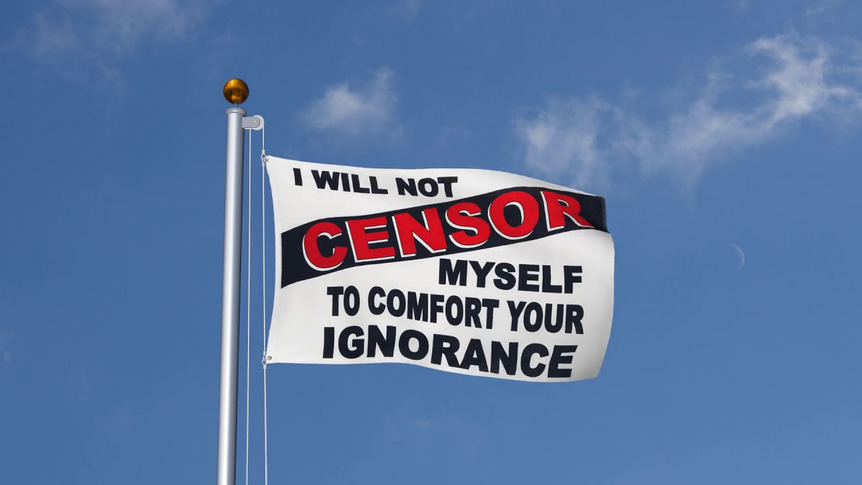 Censor white - 3x5 ft Flag