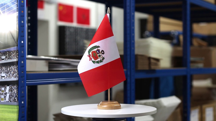Peru - Table Flag 6x9", wooden