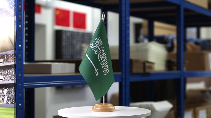 Saudi Arabia - Table Flag 6x9", wooden