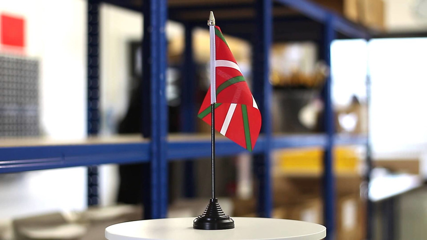 Pays Basque - Mini drapeau de table 10 x 15 cm