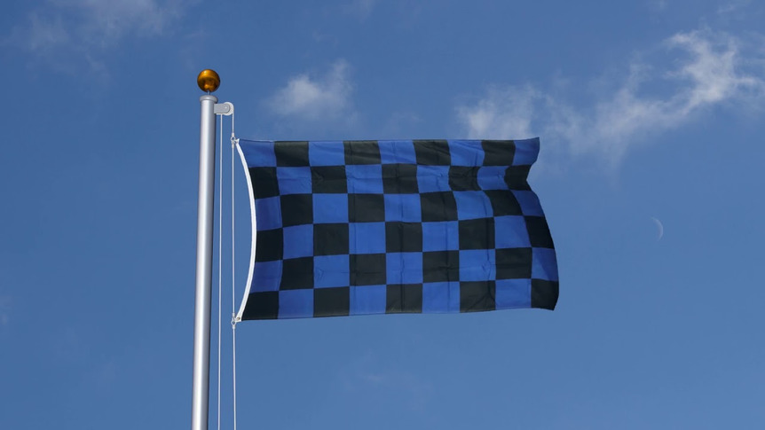 Kariert Blau-Schwarz - Flagge 90 x 150 cm