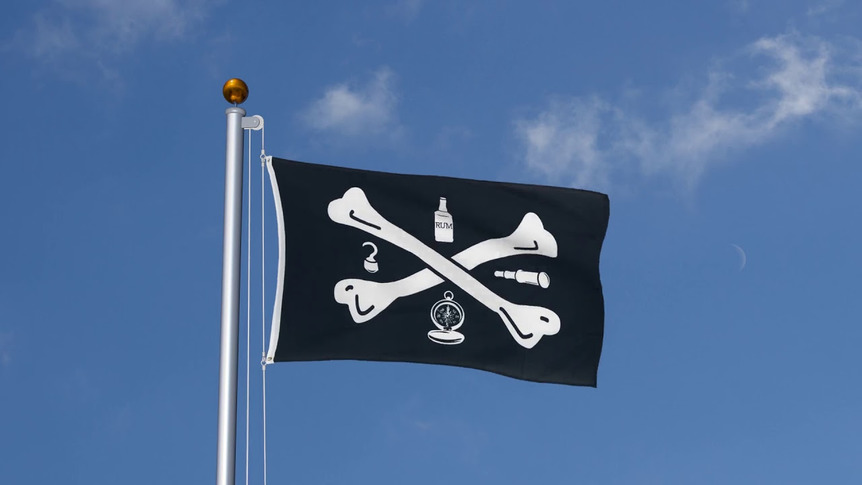 Pirat Handwerkszeug - Flagge 90 x 150 cm