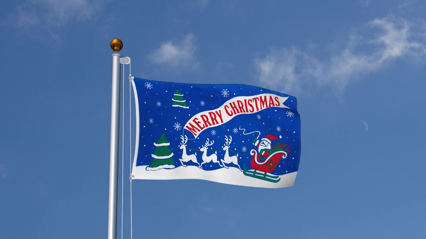 Merry Christmas Sleigh - 3x5 ft Flag