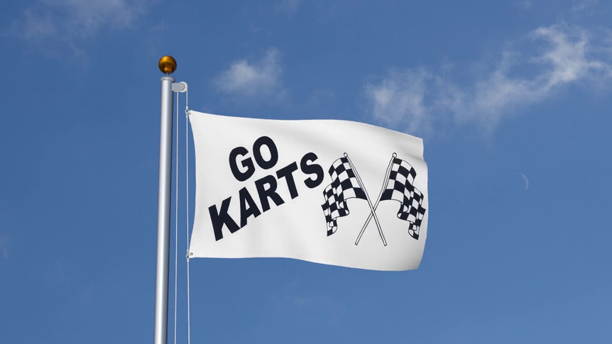 Go Karts - Flagge 90 x 150 cm