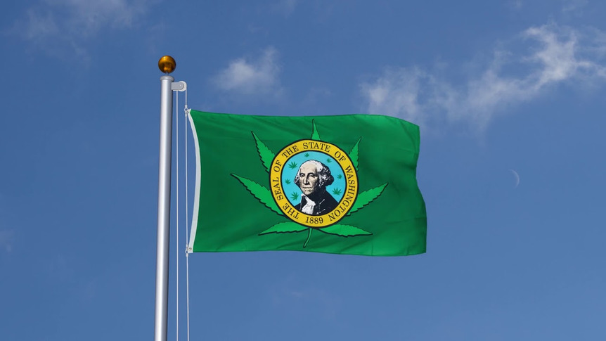 USA Washington Marijuana - 3x5 ft Flag