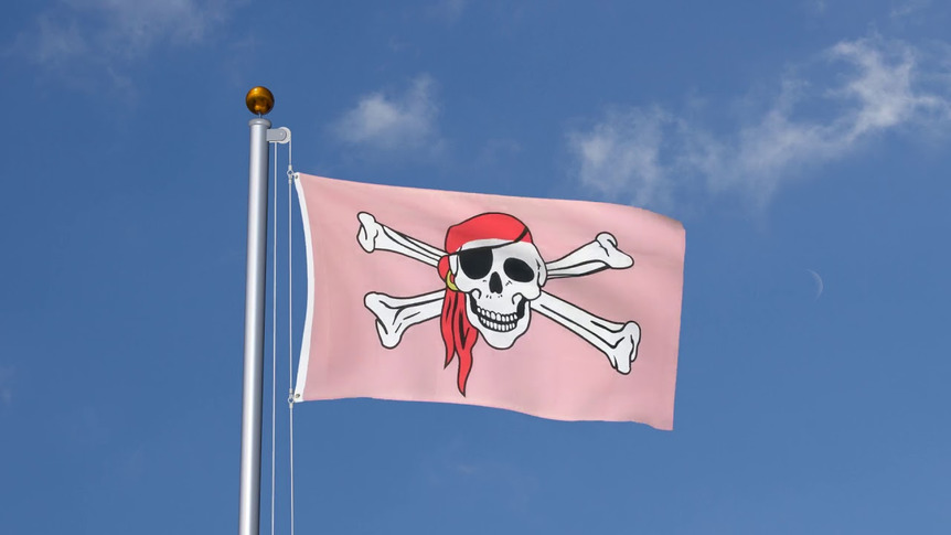 Pirat Pink - Flagge 90 x 150 cm