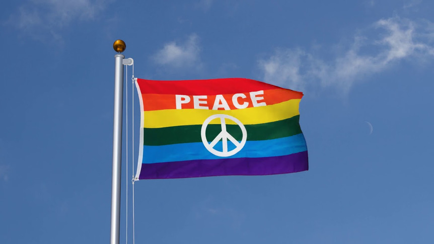 Regenbogen Frieden Peace - Flagge 90 x 150 cm