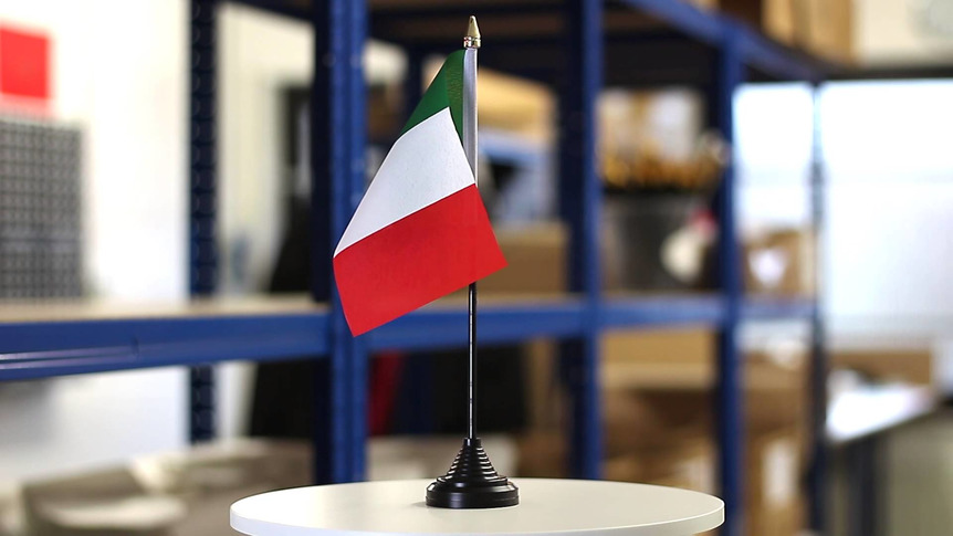 Italie - Mini drapeau de table 10 x 15 cm