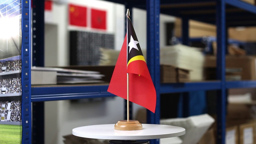 East Timor - Table Flag 6x9", wooden