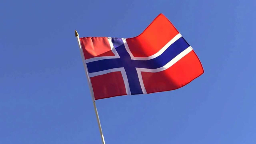Norwegen - Stockflagge 30 x 45 cm