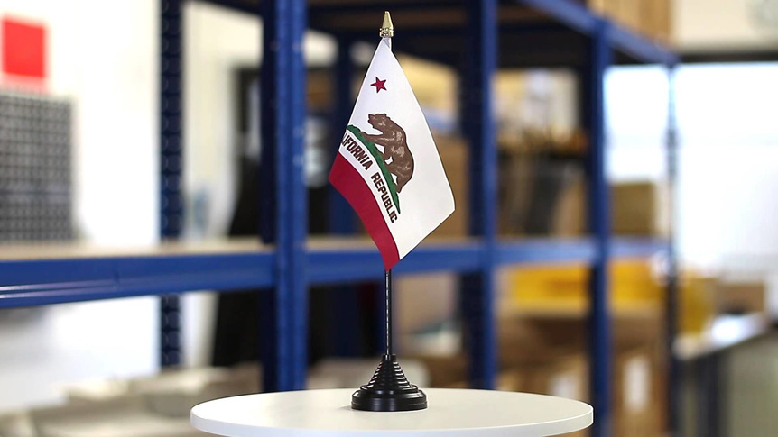 Californie - Mini drapeau de table 10 x 15 cm