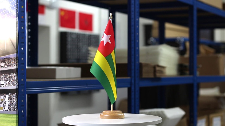 Togo - Table Flag 6x9", wooden