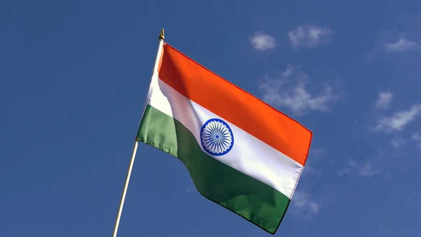 India - Hand Waving Flag 12x18"