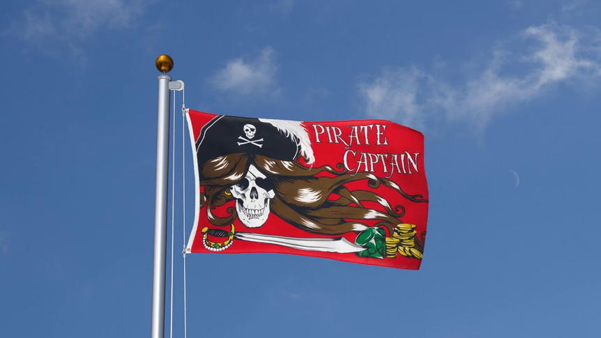 Pirate Female Captain - 3x5 ft Flag