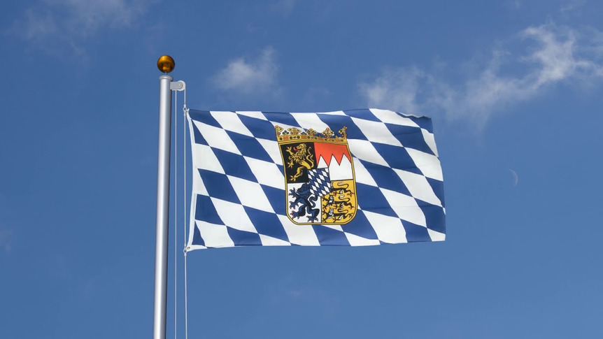 Bayern mit Wappen - Flagge 90 x 150 cm