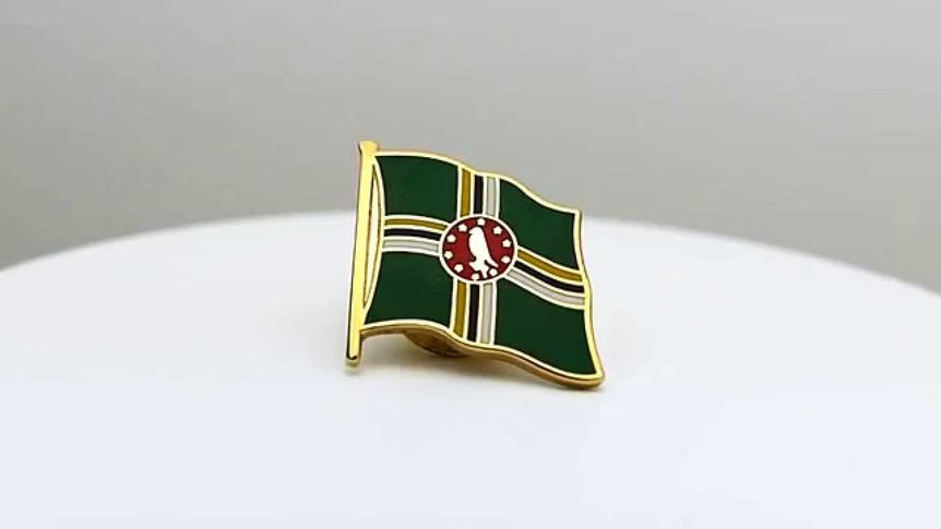 Dominica - Flaggen Pin 2 x 2 cm