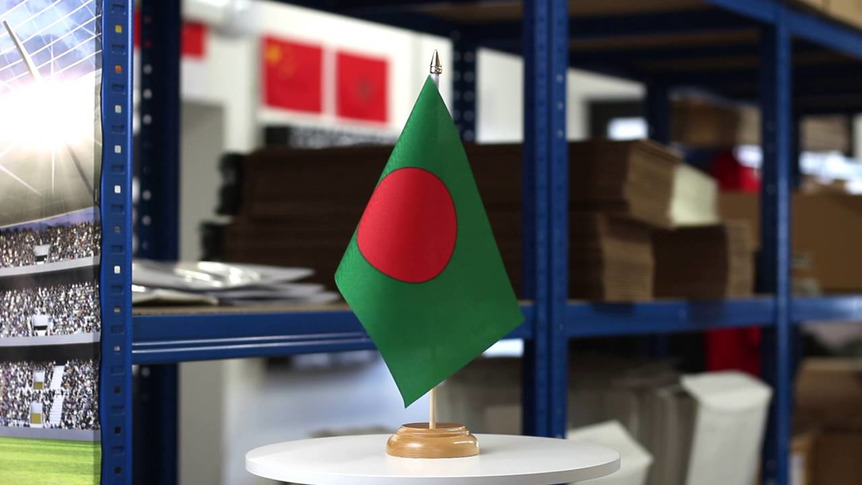 Bangladesh - Table Flag 6x9", wooden