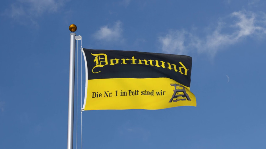 Dortmund Förderturm, Die Nr. 1 im Pott sind wir - Flagge 90 x 150 cm