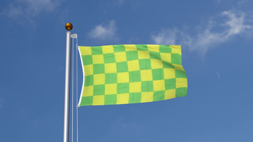 Kariert Grün-Gelb - Flagge 90 x 150 cm