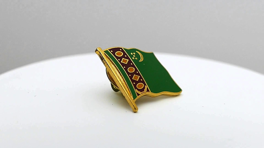 Turkmenistan - Flaggen Pin 2 x 2 cm