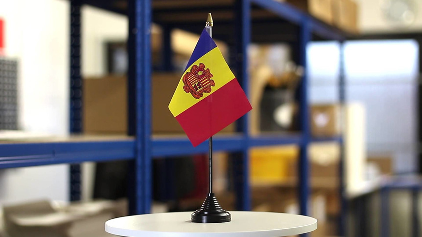 Andorre - Mini drapeau de table 10 x 15 cm