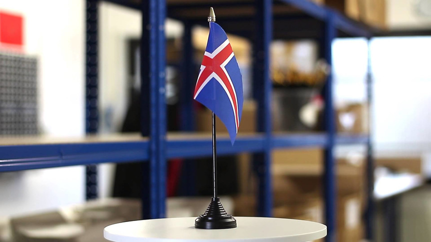 Islande - Mini drapeau de table 10 x 15 cm