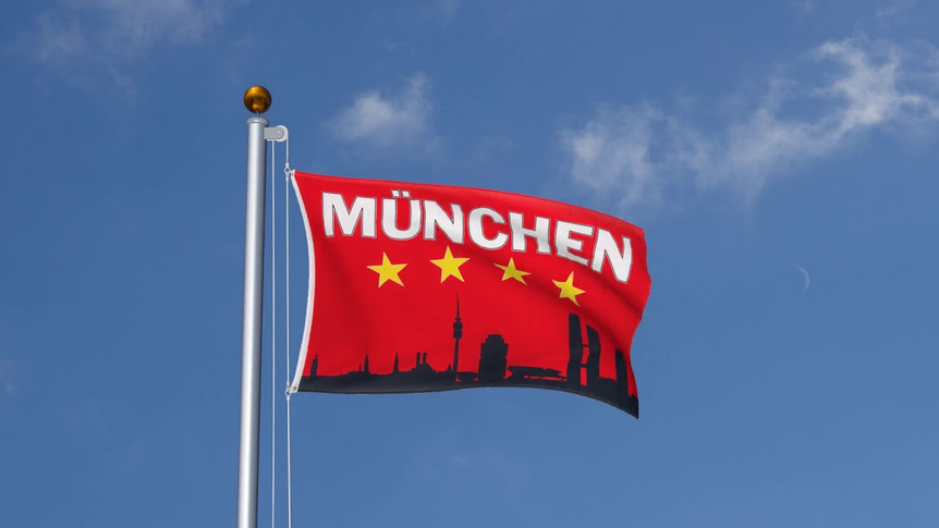 München Skyline - Flagge 90 x 150 cm