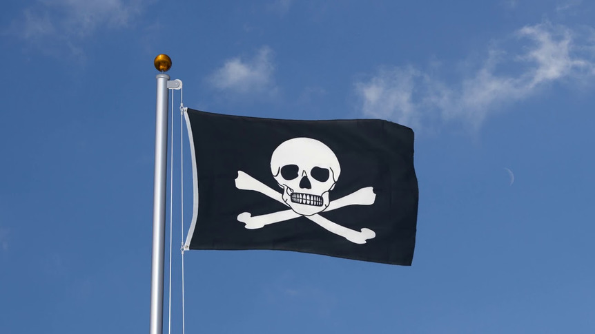 Pirat Achtung Giftig - Flagge 90 x 150 cm