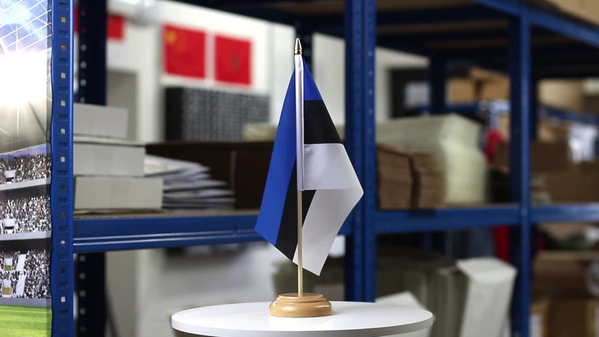 Estonia - Table Flag 6x9", wooden