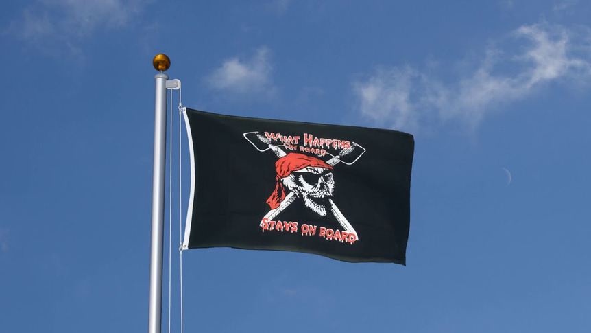 Pirate What happens on board stays on board - 3x5 ft Flag