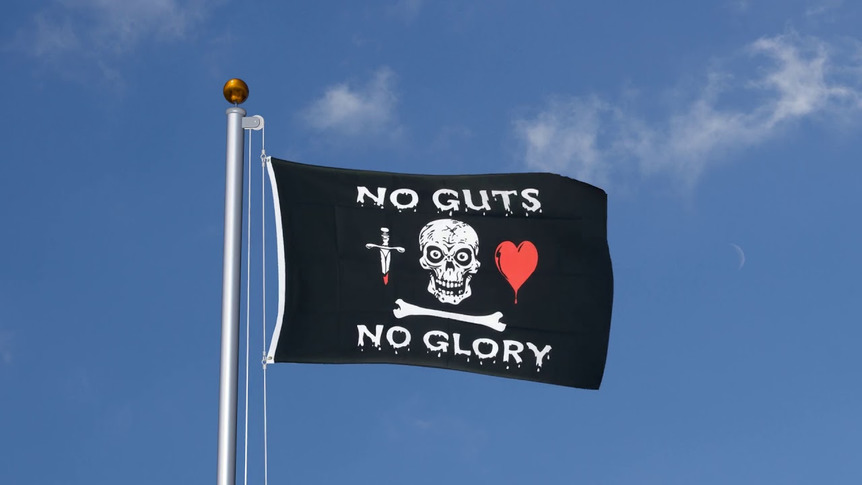 Pirate no guts no glory - 3x5 ft Flag