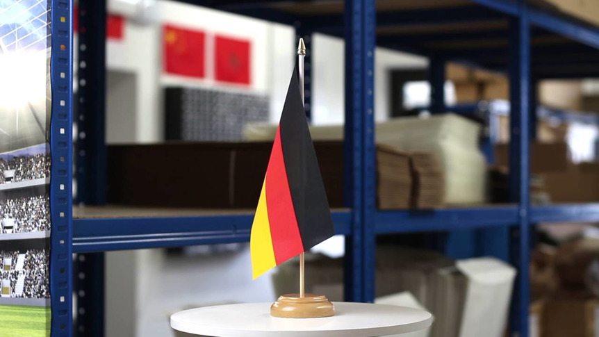 Allemagne - Drapeau de table 15 x 22 cm, bois