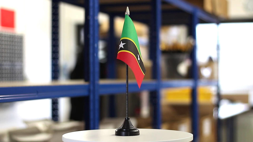 Saint-Kitts-et-Nevis - Mini drapeau de table 10 x 15 cm