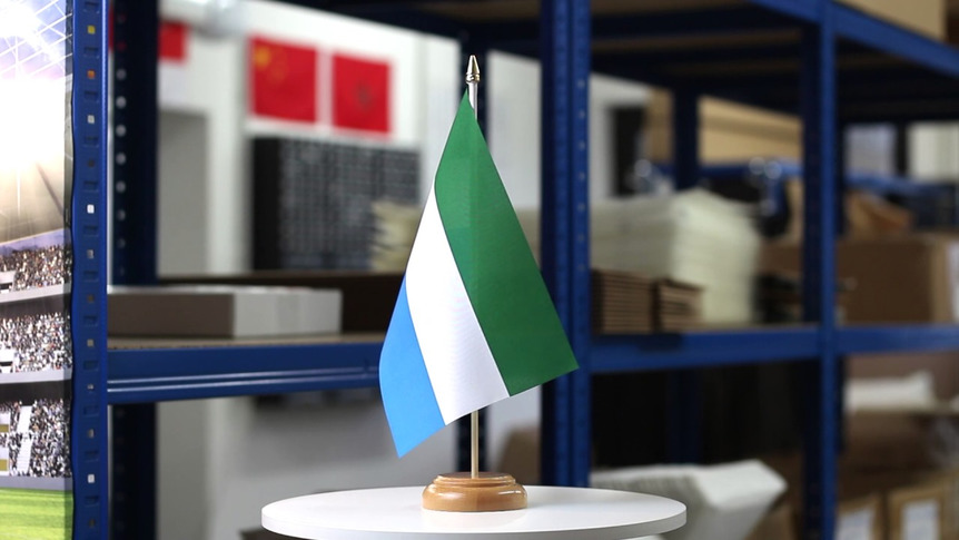 Sierra Leone - Table Flag 6x9", wooden