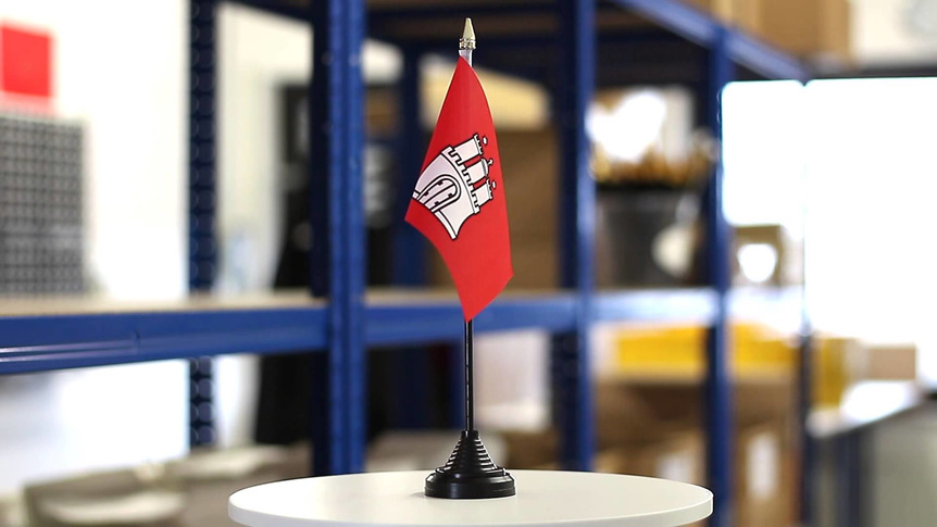 Hambourg - Mini drapeau de table 10 x 15 cm