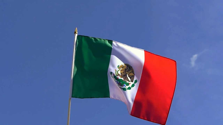 Mexique - Drapeau sur hampe 30 x 45 cm