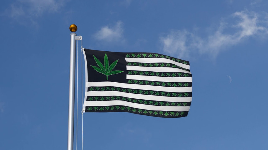 Marijuana USA Hanfblätter - Flagge 90 x 150 cm