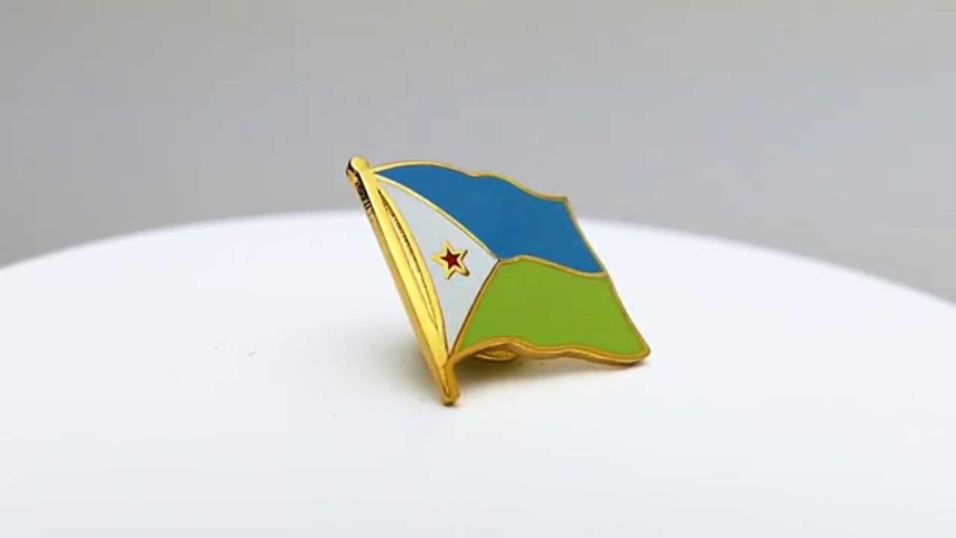 Dschibuti - Flaggen Pin 2 x 2 cm