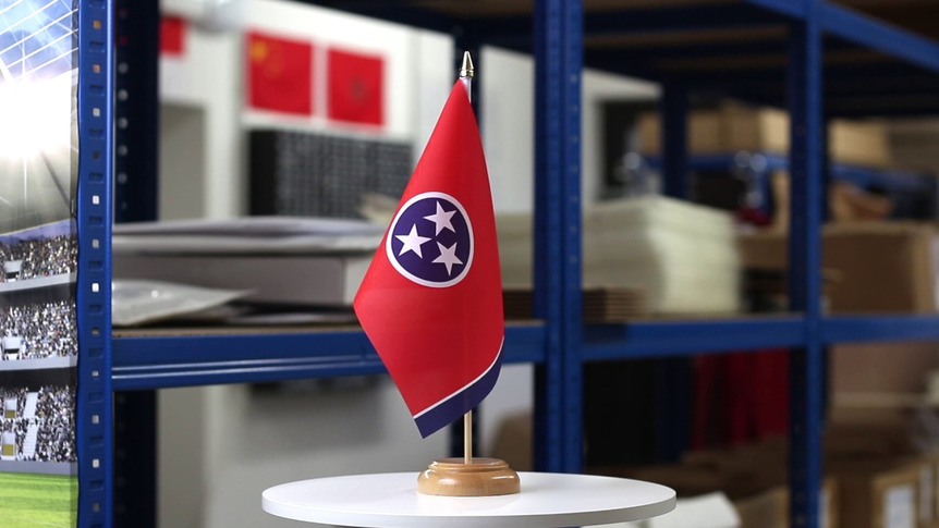 Tennessee - Holz Tischflagge 15 x 22 cm