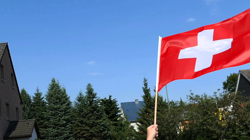 Schweiz - Stockflagge PRO 60 x 90 cm
