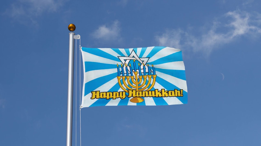 Happy Hanukkah - Flagge 90 x 150 cm