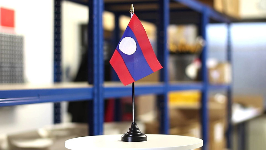 Laos - Mini drapeau de table 10 x 15 cm