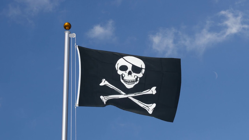 Pirat Skull and Bones - Flagge 90 x 150 cm