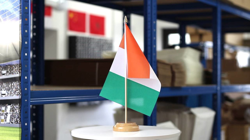 Ivory Coast - Table Flag 6x9", wooden