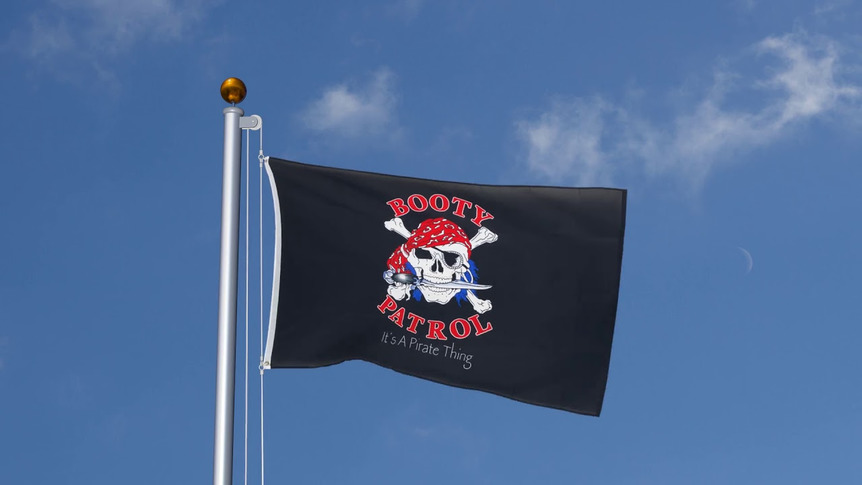 Pirate Booty Patrol - Drapeau 90 x 150 cm