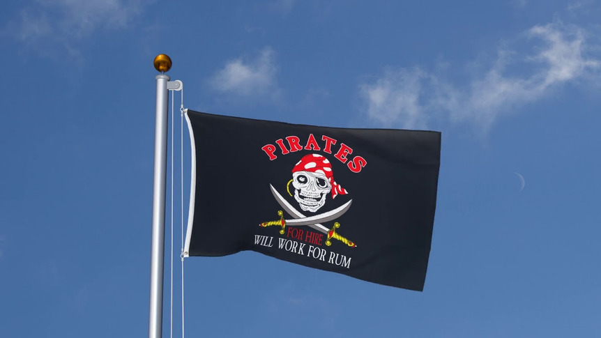 Pirate Pirates for hire - 3x5 ft Flag